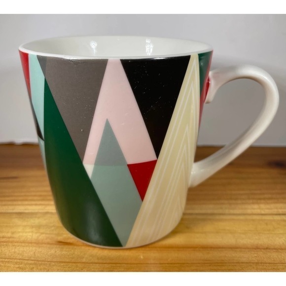STARBUCKS Modern Pine Tree Forest Triangles Christmas Coffee Mug 18 Oz. Jumbo - Picture 3 of 7